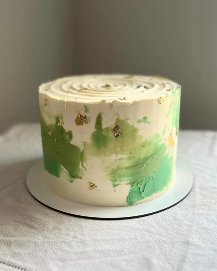 Bolo aquarelado verde